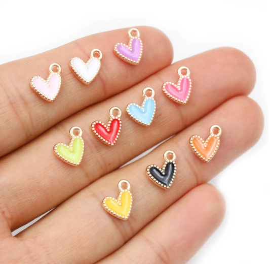 Colored Heart Charms